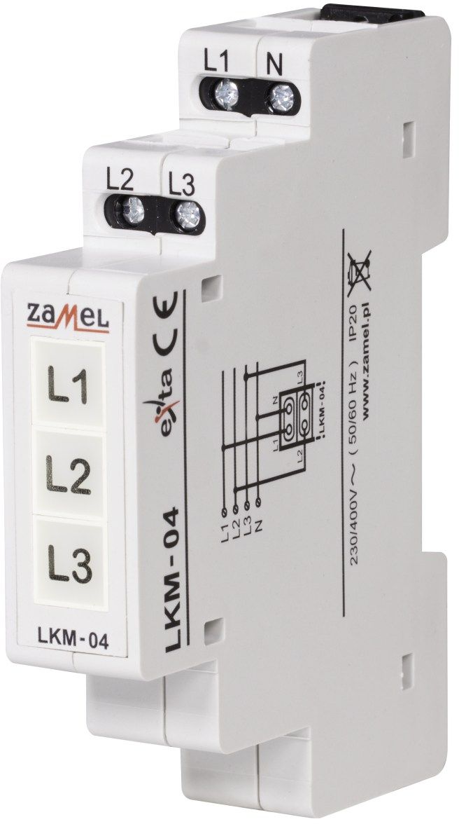Zamel Wskaźnik zasilania 230V AC LED żółta/zielona/czerwona sieć TN LKM-04-40 (EXT10000047)