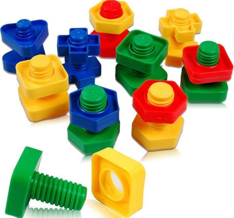 Klocki konstrukcyjne edukacyjne śruby montessori 30 elementów