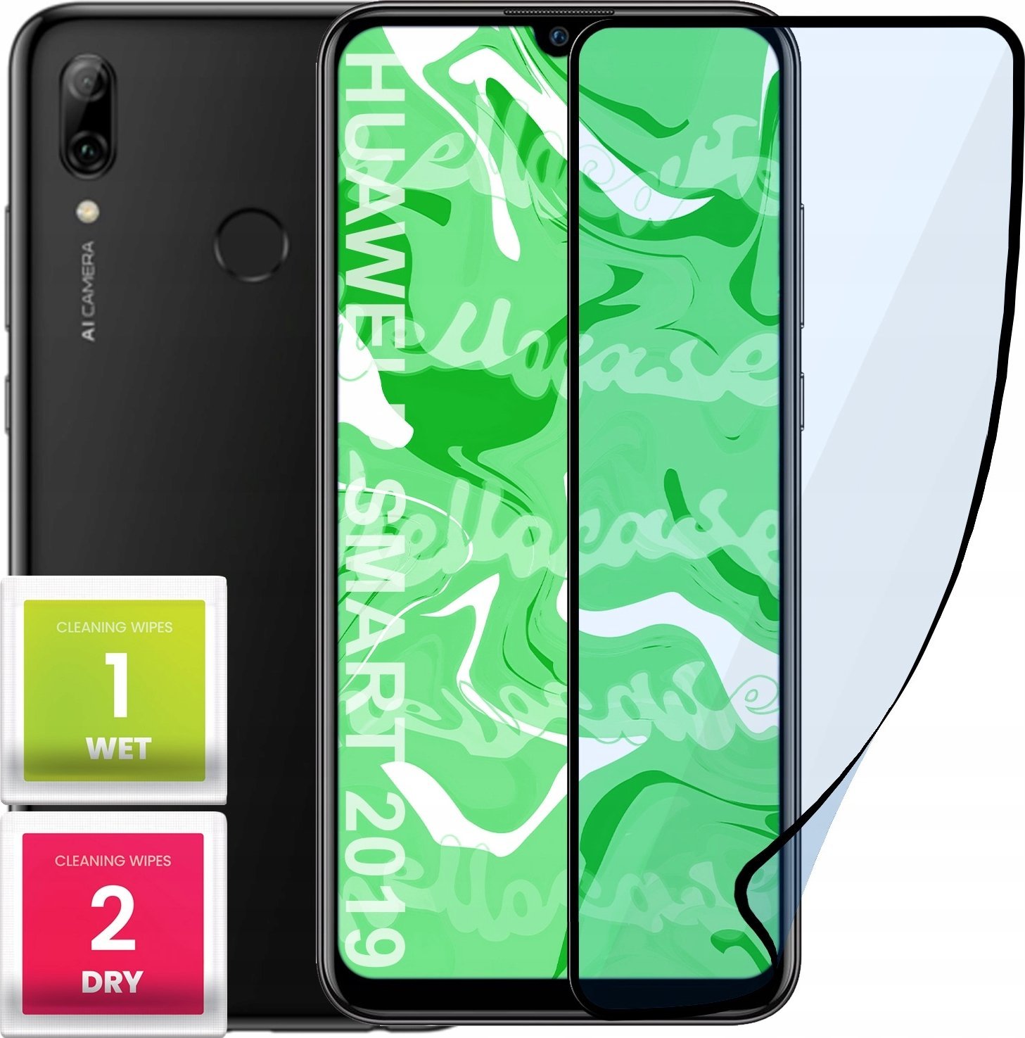 Hello Case Szkło Hybrydowe do Huawei P Smart 2019 (szybka 9H, pełne 5D, ochronne)