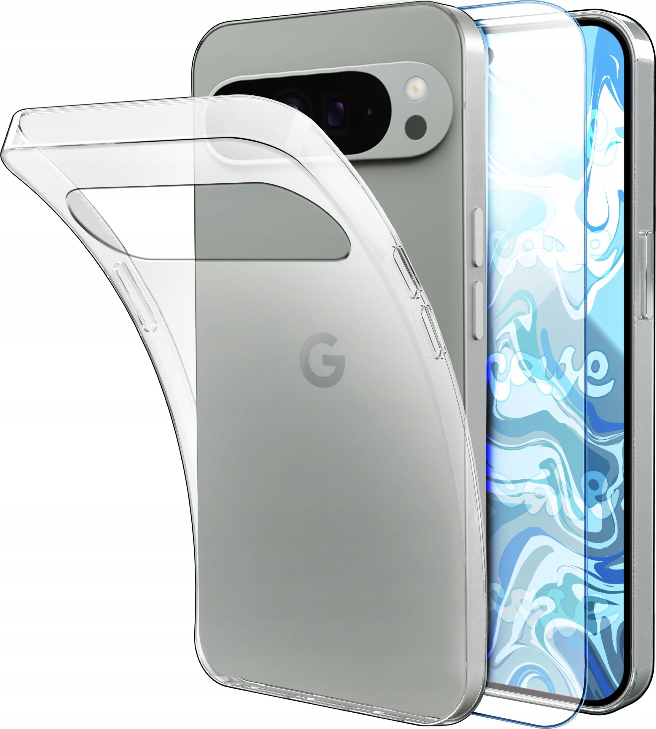 Hello Case ETUI DO GOOGLE PIXEL 9 / PIXEL 9 PRO GUMOWE OBUDOWA CASE SILIKON SZKŁO 9H