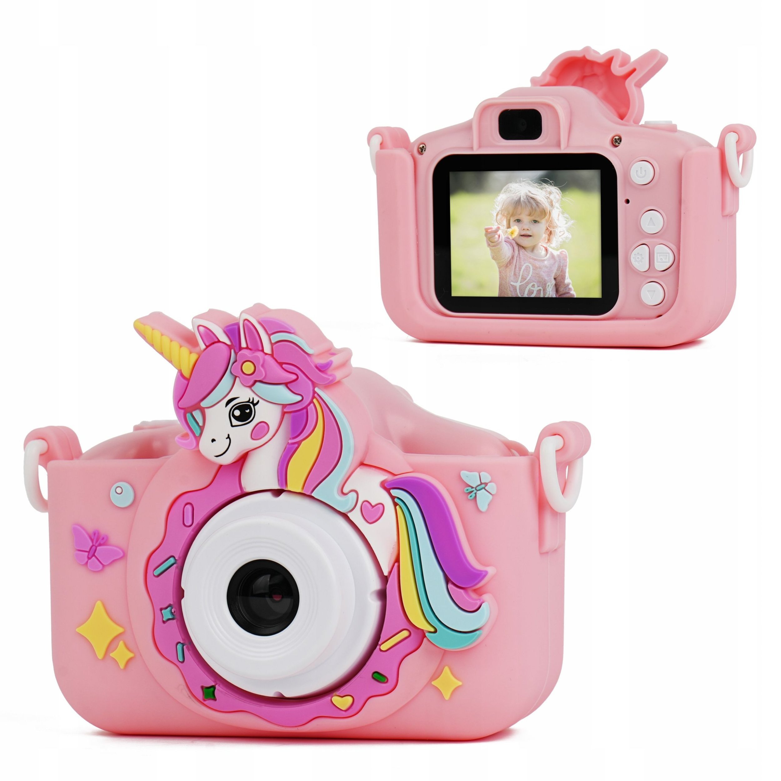 Aparat Cyfrowy 48MP Kamera 1080p dla Dziecka 5x Gry MP3 XREC X2 / Jednorożec Różowy