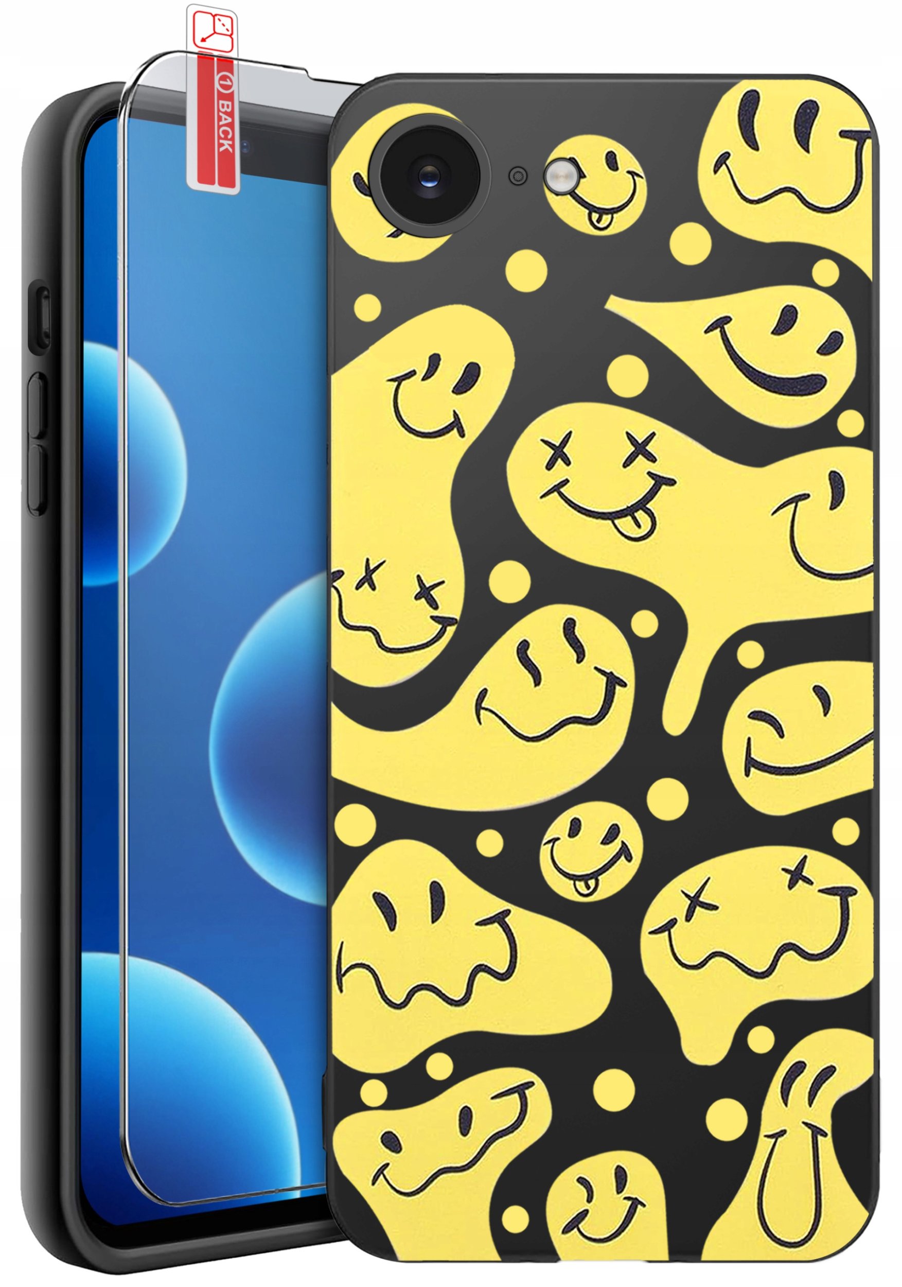 ETUI do iPhone 16e | WZORY | SILIKONOWE MATT CASE + SZKŁO 9H