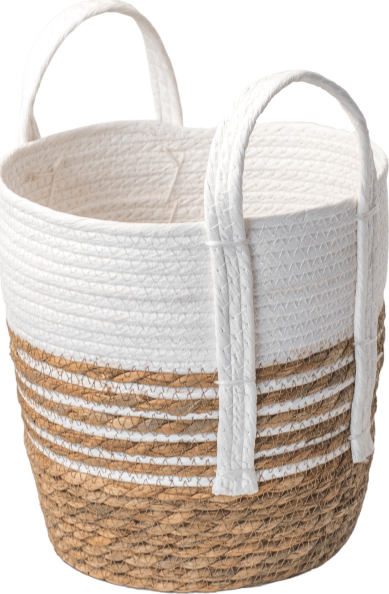 Tajemniczy ogród Kosz pleciony z uszami biały L