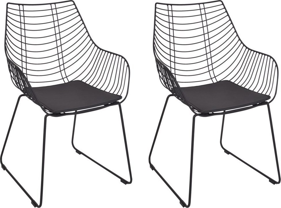 Beliani Zestaw 2 krzeseł do jadalni czarny ANNAPOLIS