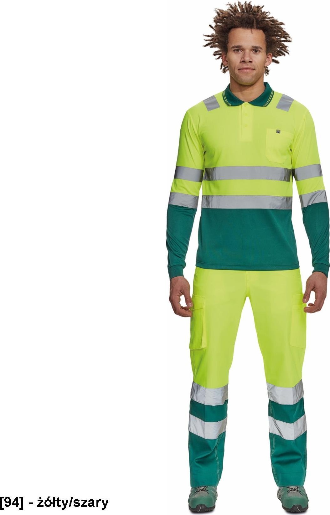 CERVA LEON HV - polo z długim rękawem - żółty/szary 4XL