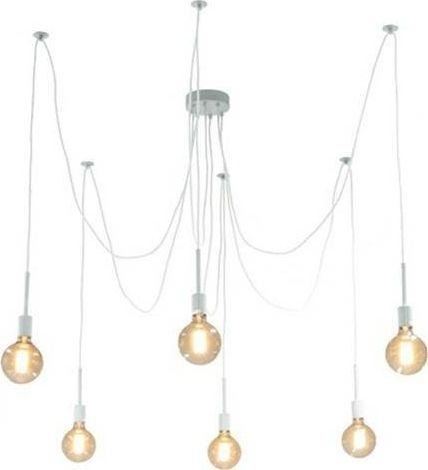 Lampa wisząca ECpower ZD74B LAMPA SUFITOWA ŻYRANDOL PAJĄK 6 RAMION BIAŁA uniwersalny