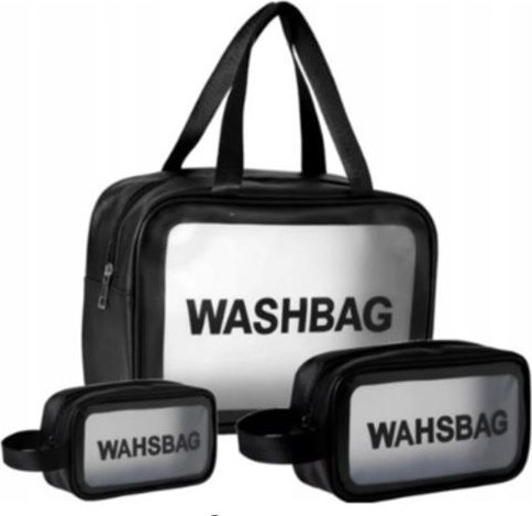 Eleganza Kosmetyczka zestaw organizery do walizki 3 sztuki przezroczyste czarne