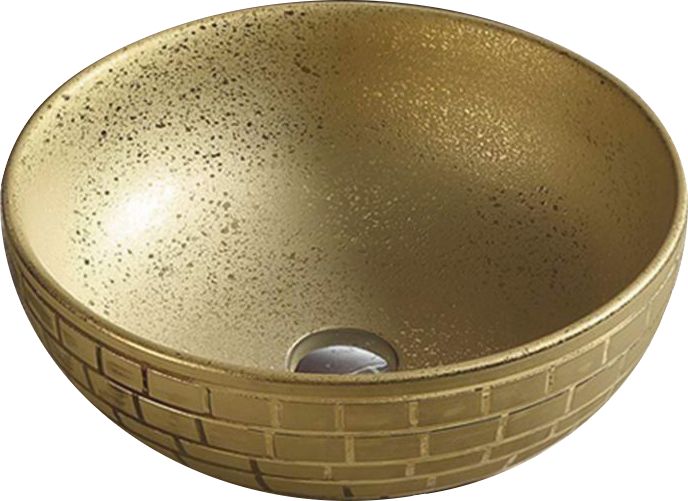 Umywalka Mexen Mexen Briana umywalka nablatowa 40 x 40 cm złota - 22064052