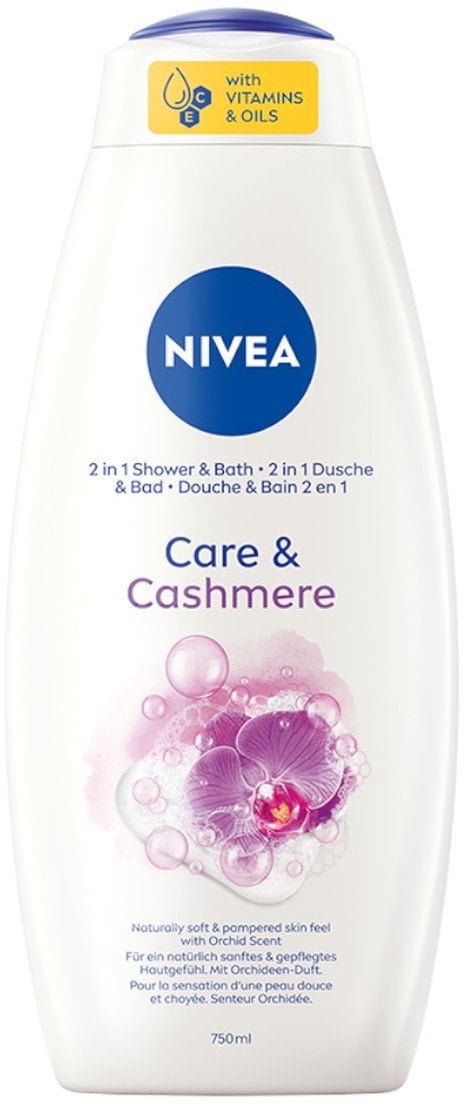 Nivea Care Cashmere Żel pod prysznic i płyn do kąpieli 2w1 750ml