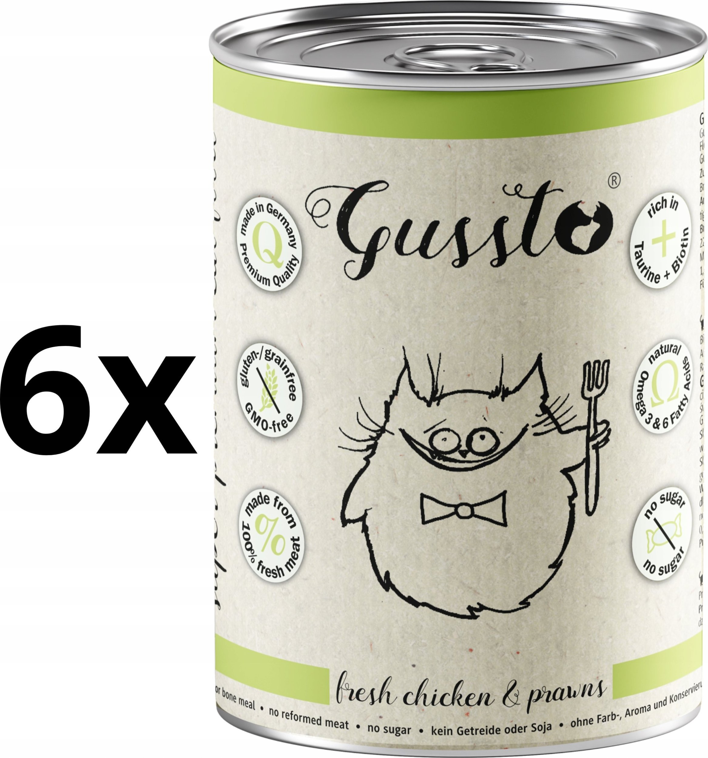 GUSSTO pusz.400g FRESH CHICKEN & PRAWNS /6 Pokarm dla kota z KURCZAKIEM I KREWETKAMI