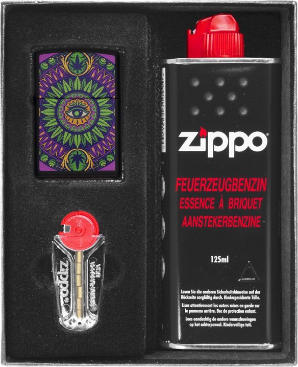 Zestaw ZIPPO Zapalniczka CANNABIS PATTERN Prezentowy No1