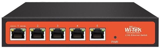 Wi-Tek WI-SG505G łącza sieciowe Nie zarządzany 2.5G Ethernet (100/1000/2500) Czarny, Pomarańczowy