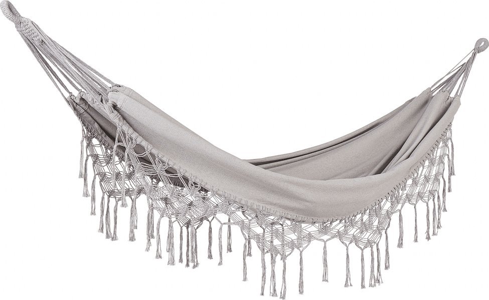 Beliani Hamak ogrodowy bawełniany jasnoszary ROCCA