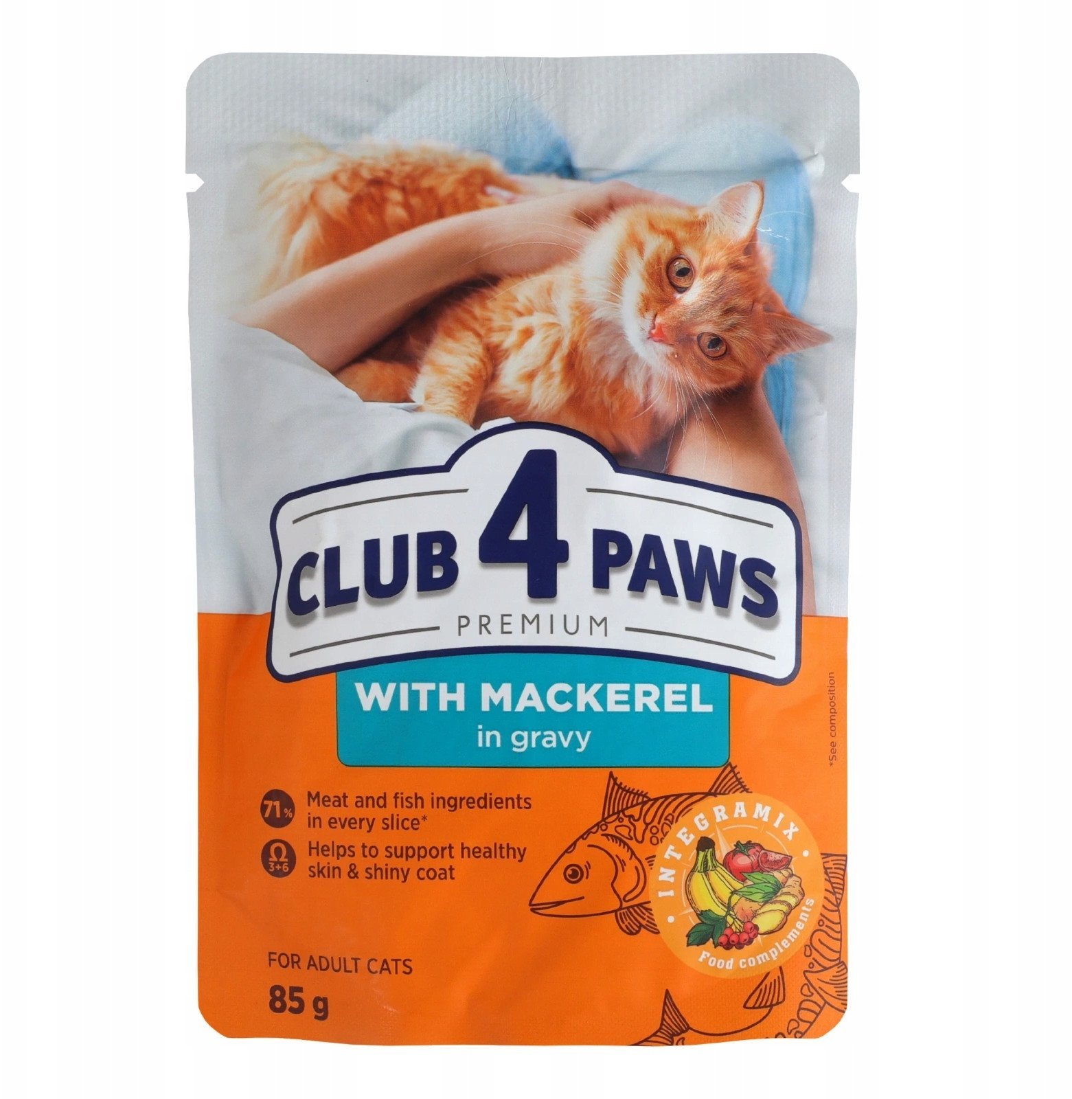 CLUB4Ł KOT sasz.85g MAKRELA w sosie /24