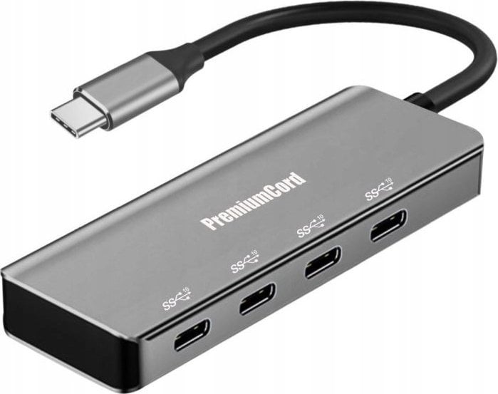 HUB USB PremiumCord PREMIUMCORD Hub USB-C na 4x USB 3.2 Typ-C, 5G SuperSpeed, Aluminum