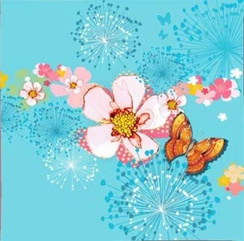 Clear Creation Karnet Swarovski kwadrat Kwiaty (CL2908_BL)