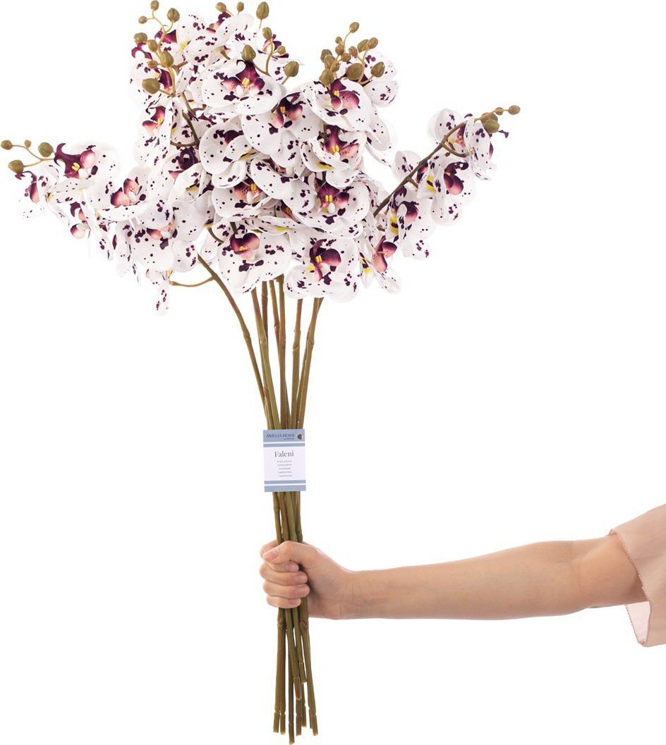 AmeliaHome Sztuczny kwiat Faleni biały AmeliaHome