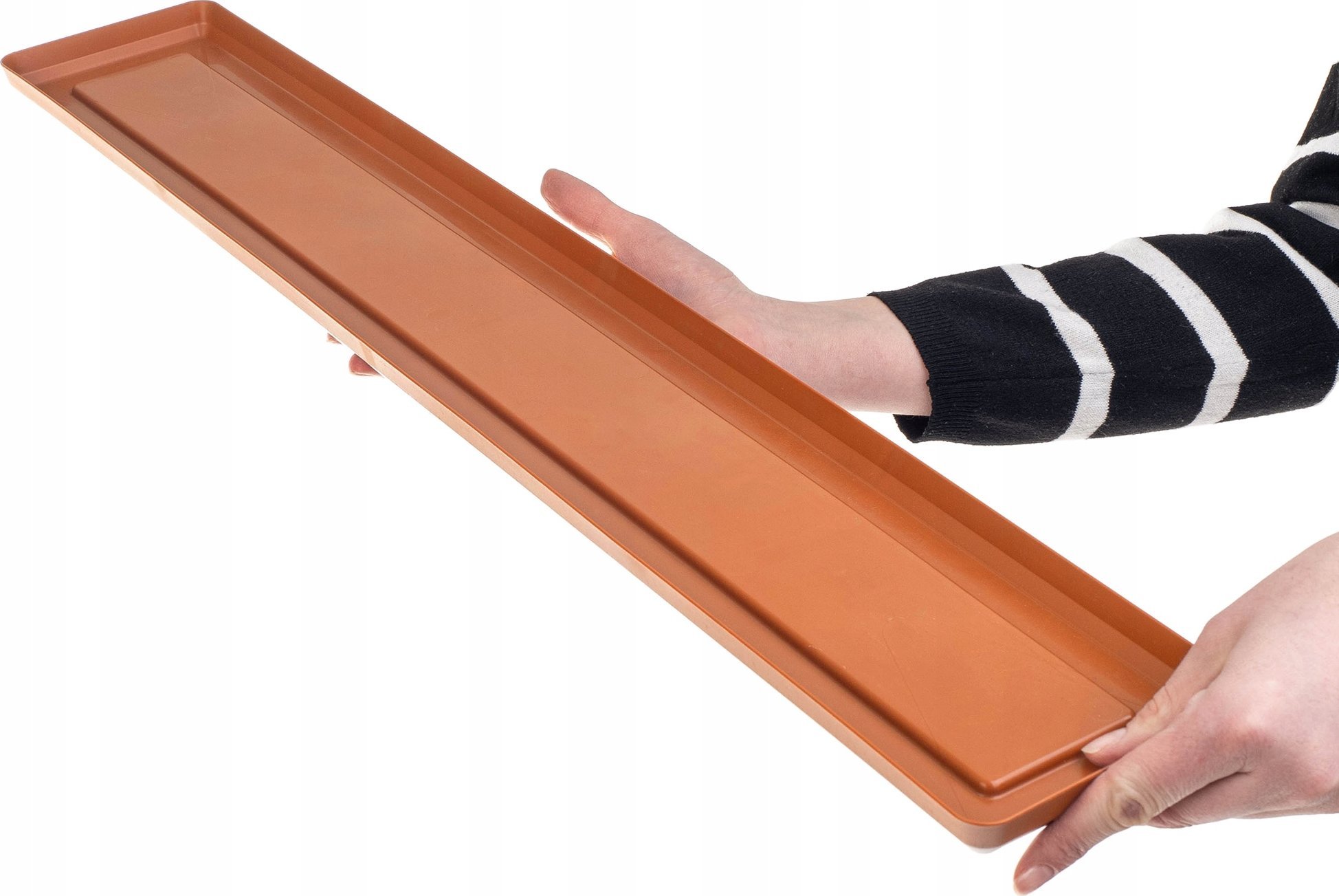 KADAX Podstawka Pod Doniczkę Donicę 80cm Tacka Prostokątna Ceglasta Plastikowa