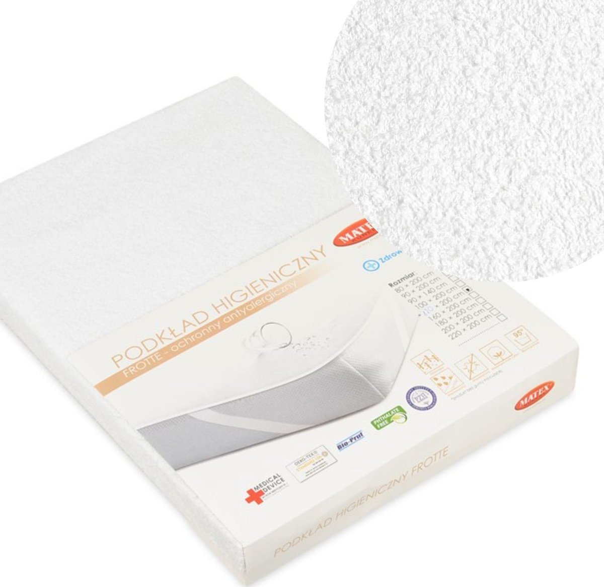 Matex Podkład Ochraniacz 120 x 200 z Gumką Matex FROTTE