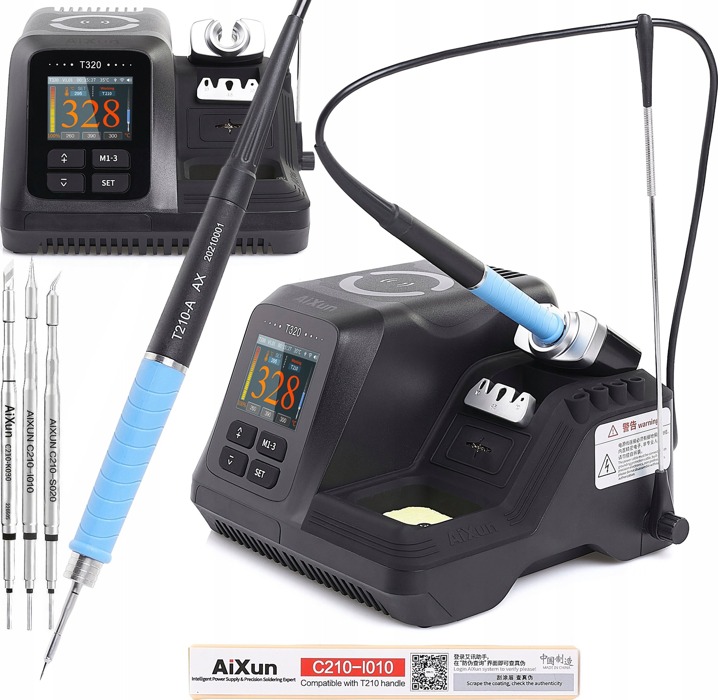 Profesjonalna Stacja Lutownicza Aixun T320 3x Grot C210 Precyzyjna Mocna