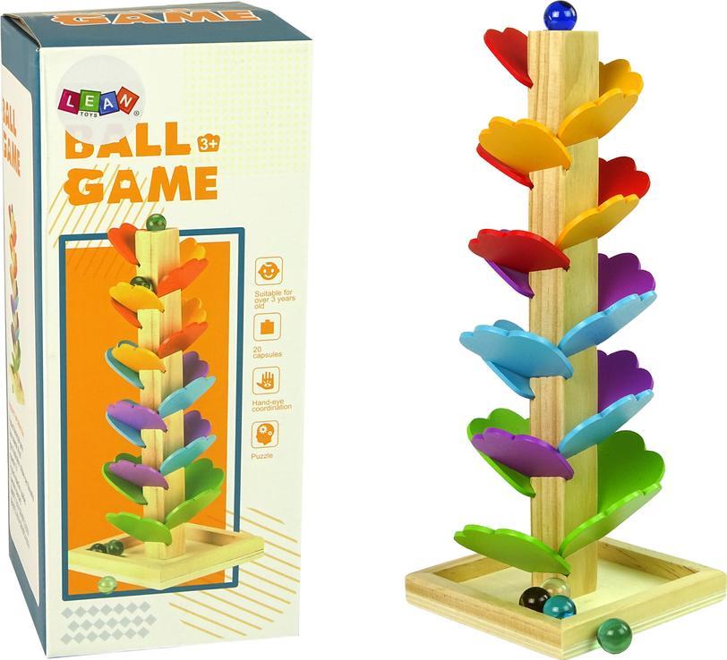 Lean Sport Drewniane Drzewko Tor Kulkowy Zjeżdżalnia Piłeczek Liście