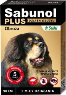 SABUNOL Sabunol Plus Obroża dla Psa Przeciw Pchłom i Kleszczom 90 cm - Działanie do 5 miesięcy