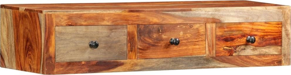 vidaXL Ścienny stolik konsolowy, 100x25x20 cm, lite drewno sheesham