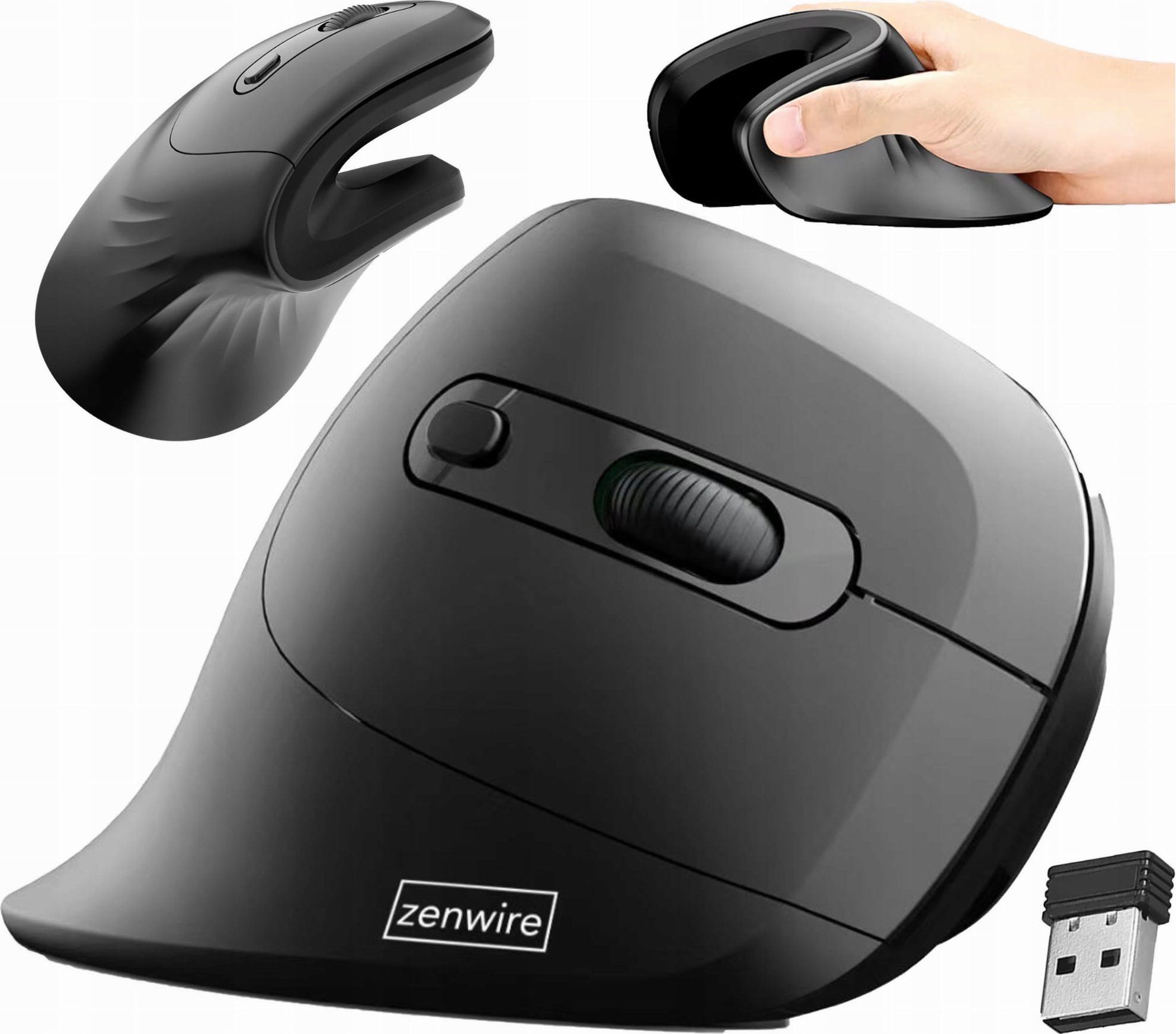 Mysz Zenwire Myszka Bezprzewodowa Mysz Pionowa Wertykalna do Komputera Laptopa Komputera Zenwire WL-159