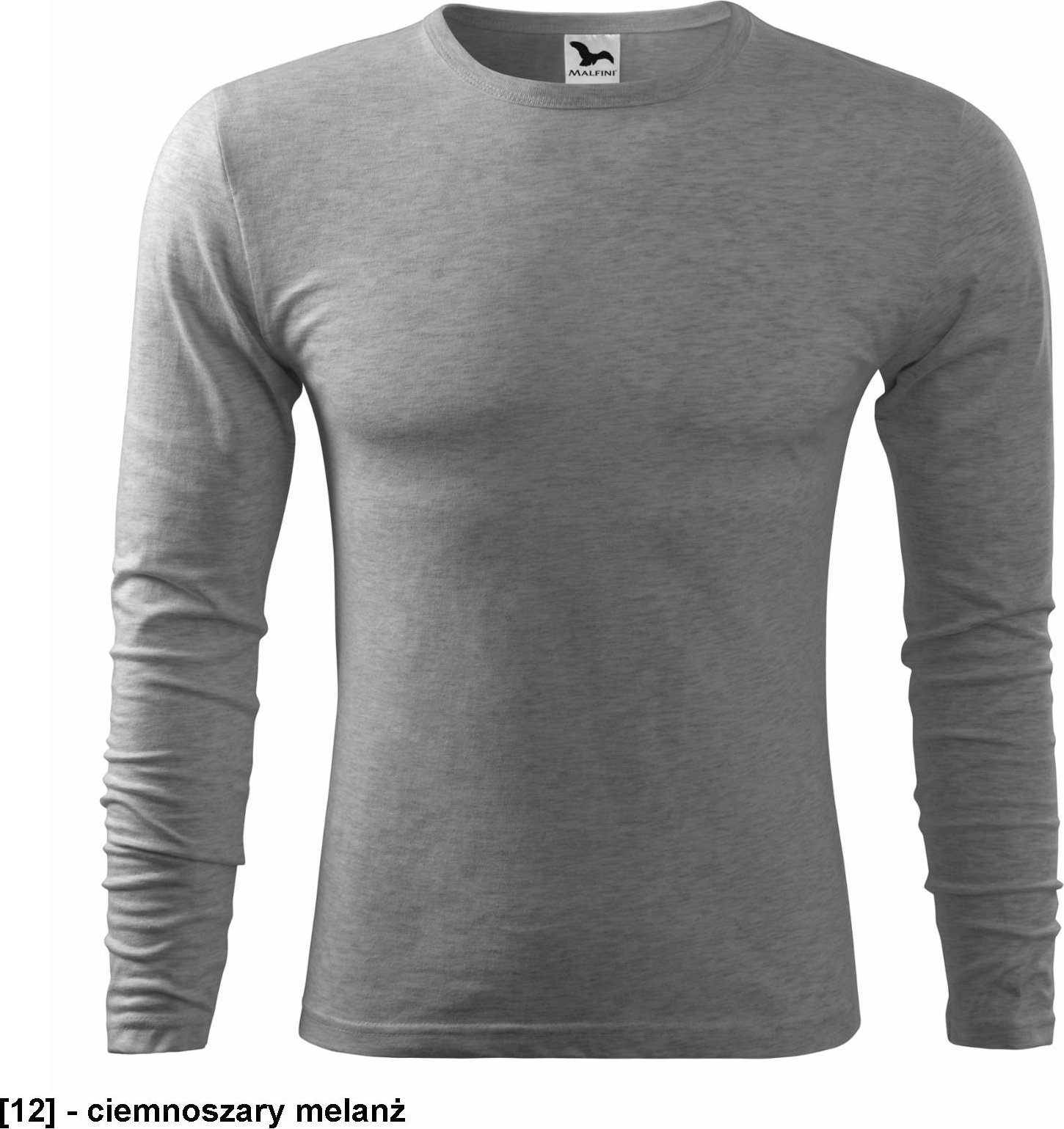 MALFINI Fit-T LS 119 - ADLER - Koszulka męska, 160 g/m2 - ciemnoszary melanż L