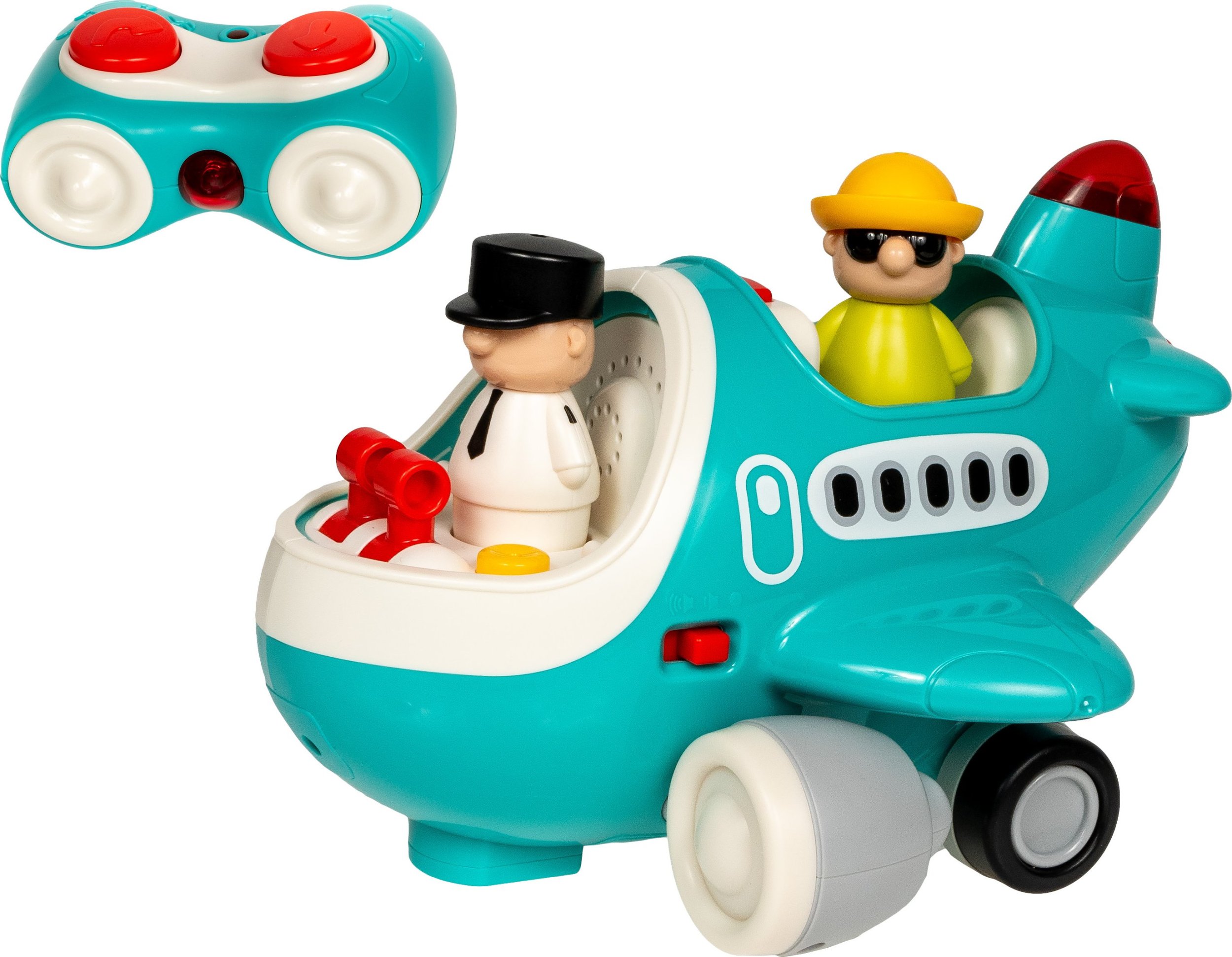 Samolot R/C z d?wi?kiem ?wiat?em nap?d + 2 figurki