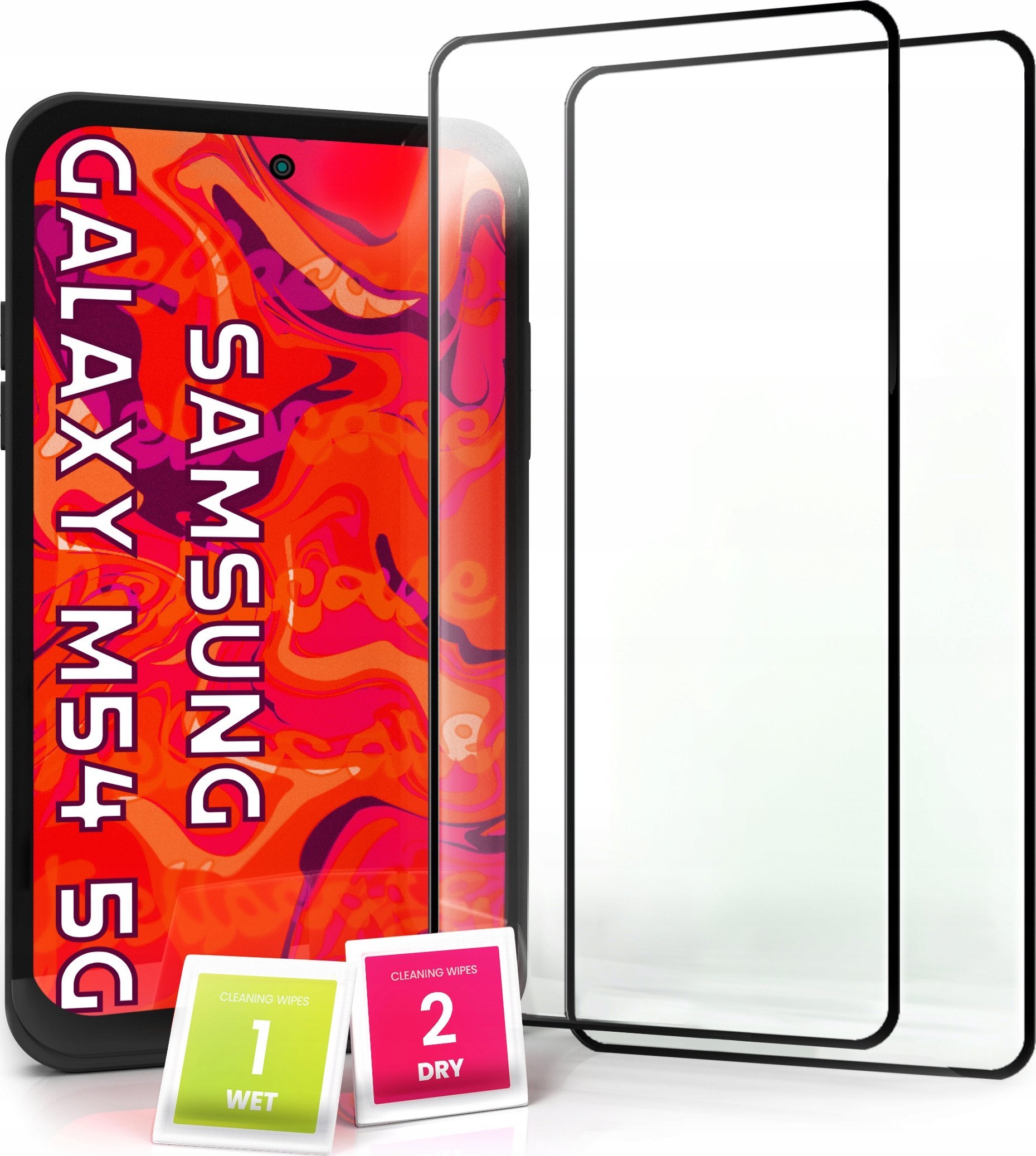 Hello Case 2-pak Szkło Hartowane do Samsung Galaxy M54 5G Ochronne Na cały ekran 5D 9H