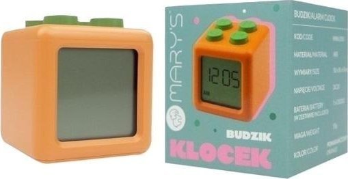 Budzik klocek pomarańczowy