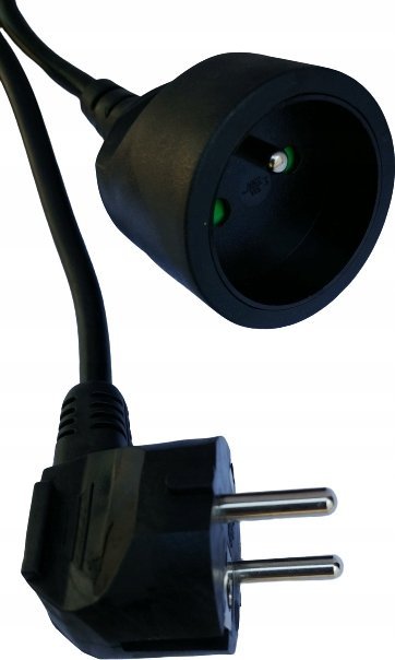 DPM Przedłużacz, 1 gniazdo, czarny, 1,5 m