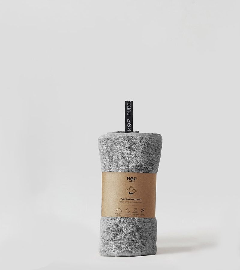 HOP DESIGN Ręcznik bawełniany HOP, jasny szary 50x100