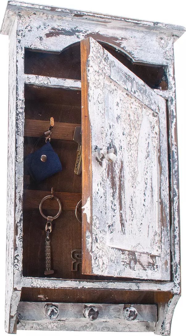 Snowsport Biała Szafka na klucze Szafka na klucze z 6 haczykami wewnętrznymi + 3 haczyki zewnętrzne