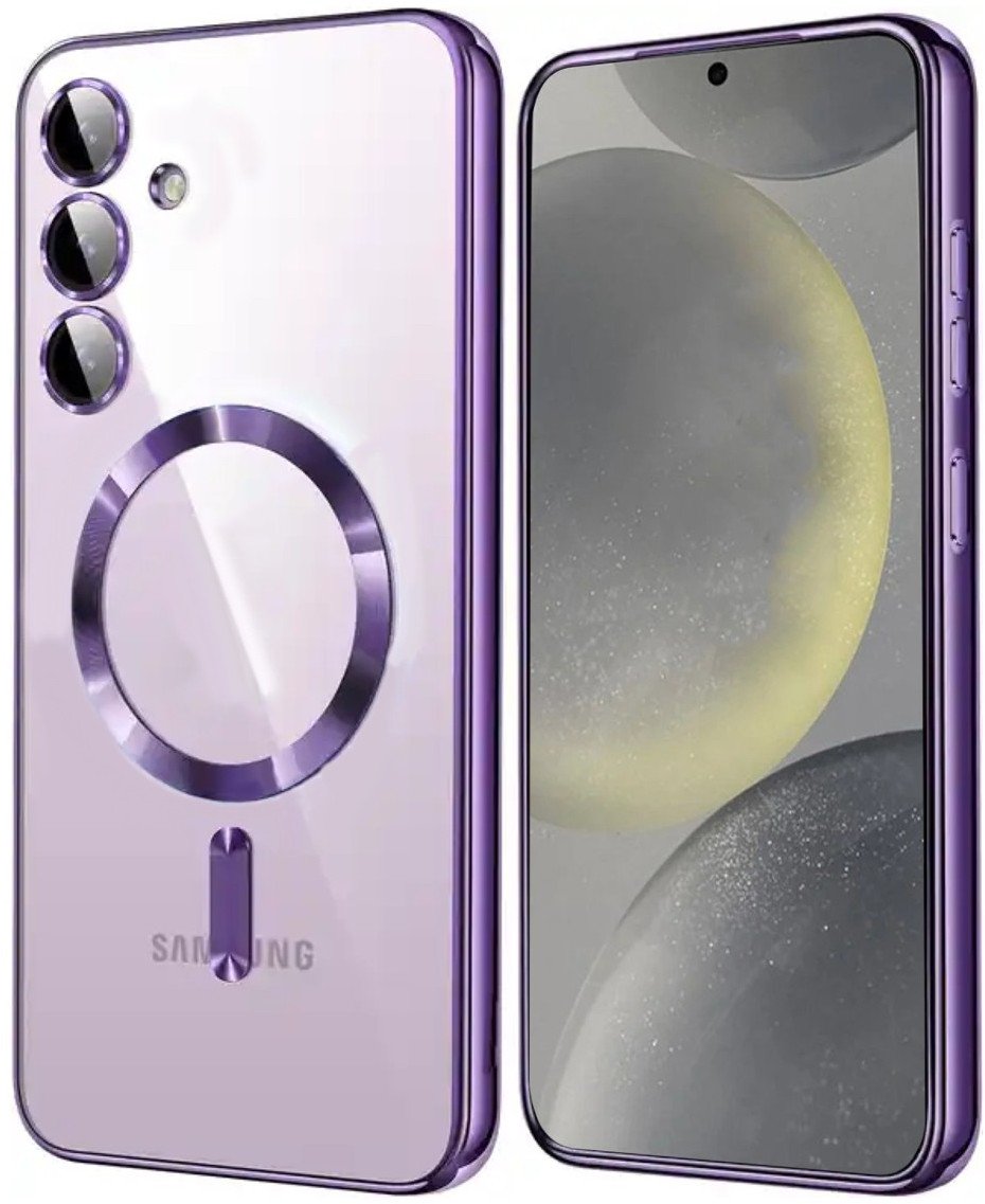 Etui MagSafe Magnetyczne Supero Silicone Plating do Samsung Galaxy S24, fioletowe