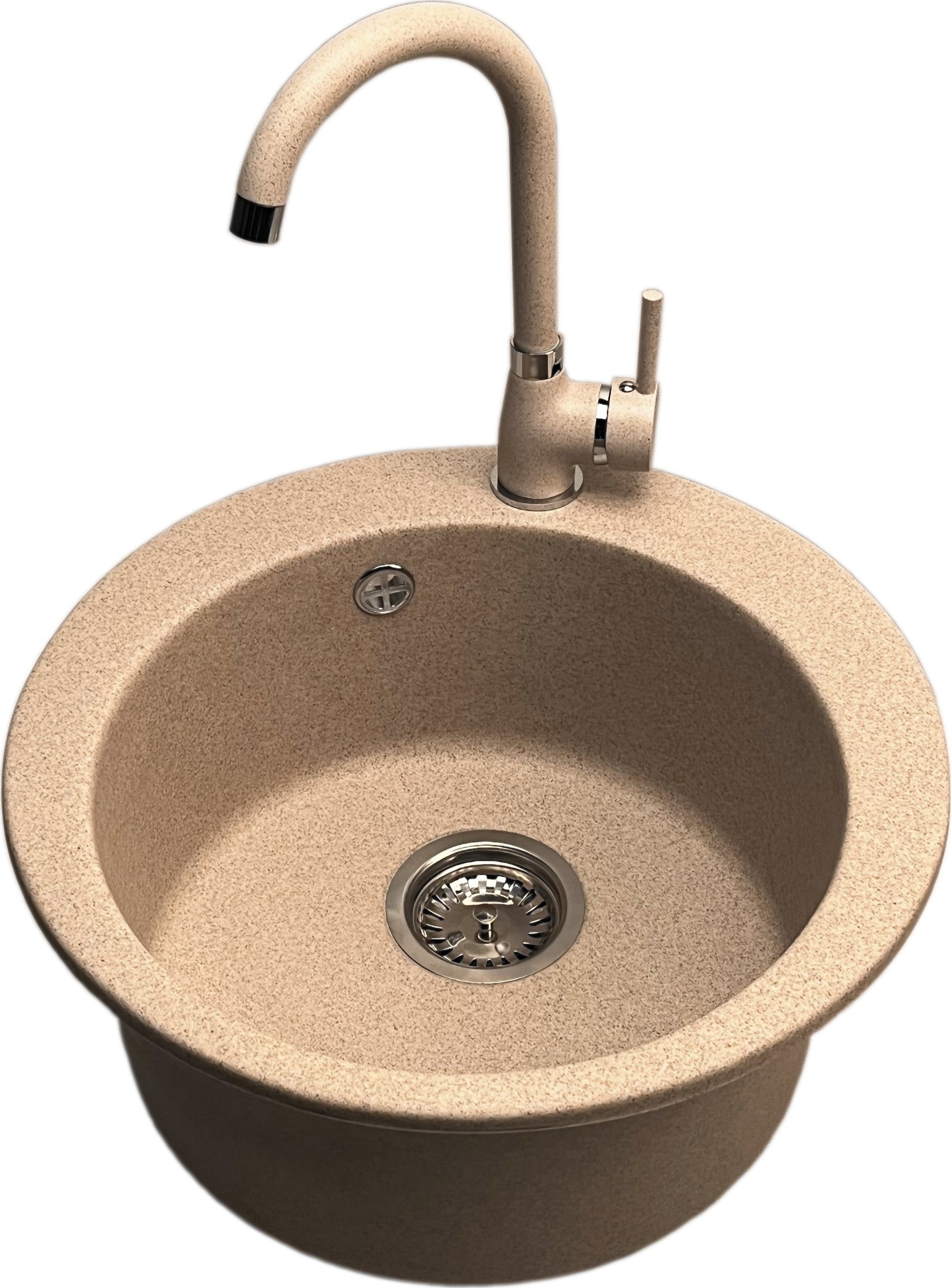 Zlewozmywak PREHNIT Zlewozmywak jednokomorowy VIVA beż + bateria NOON