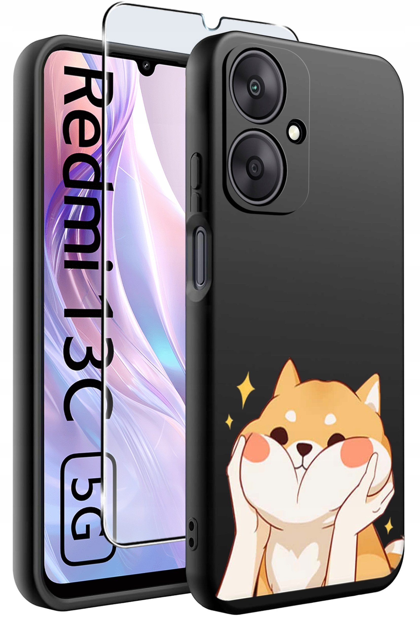 ETUI do Xiaomi Redmi 13C 5G WZORY |SILIKONOWE MATT CASE +SZKŁO HARTOWANE 9H