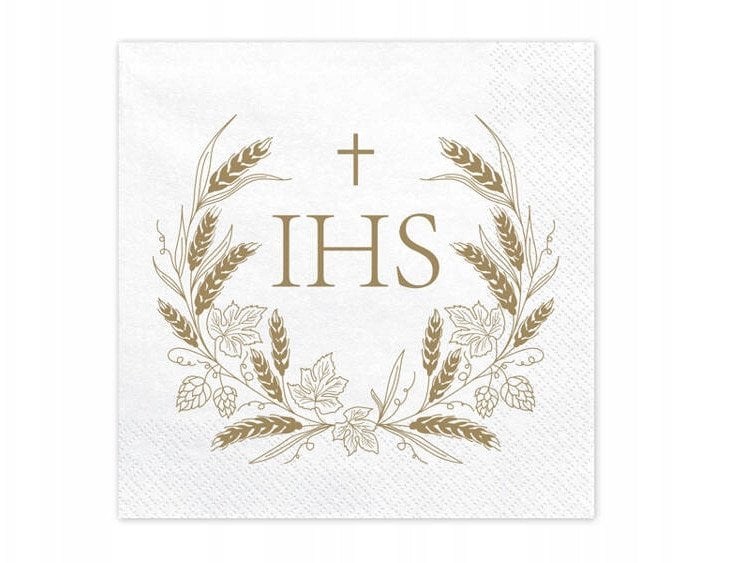 Serwetki IHS 33x33cm złoty A12 27534