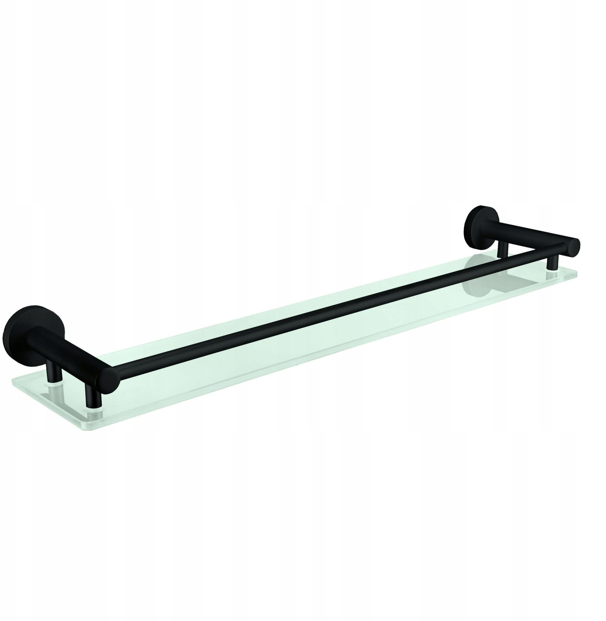 KLEINE WOLKE Apollo Nero Półka łaz. szkło Milky