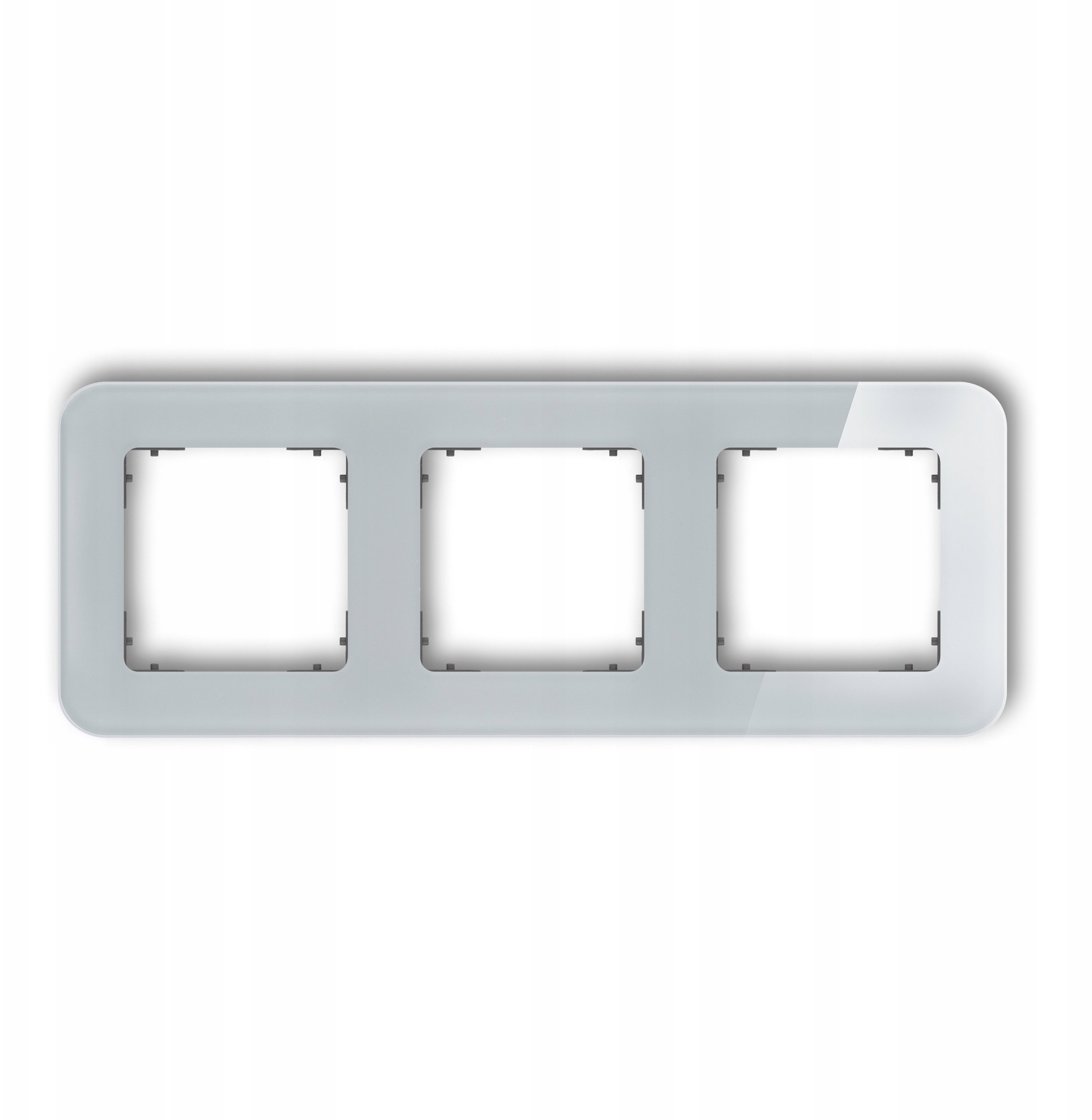 ICON Ramka uniwersalna potrójna zaokrąglona - efekt szkła (ramka: szara spód: grafitowy mat) 15-28-IRSZ-3