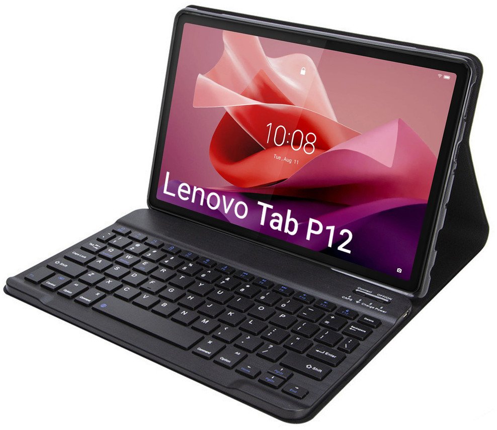 Etui z klawiaturą Bluetooth do Lenovo Tab P12 TB-370 (Czarne)
