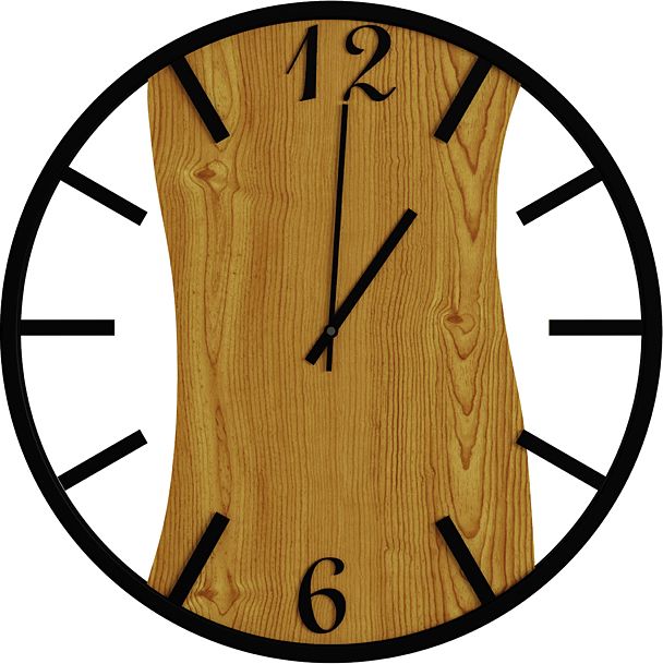 Elior Loftowy zegar ścienny w kolorze dębu - Solaris