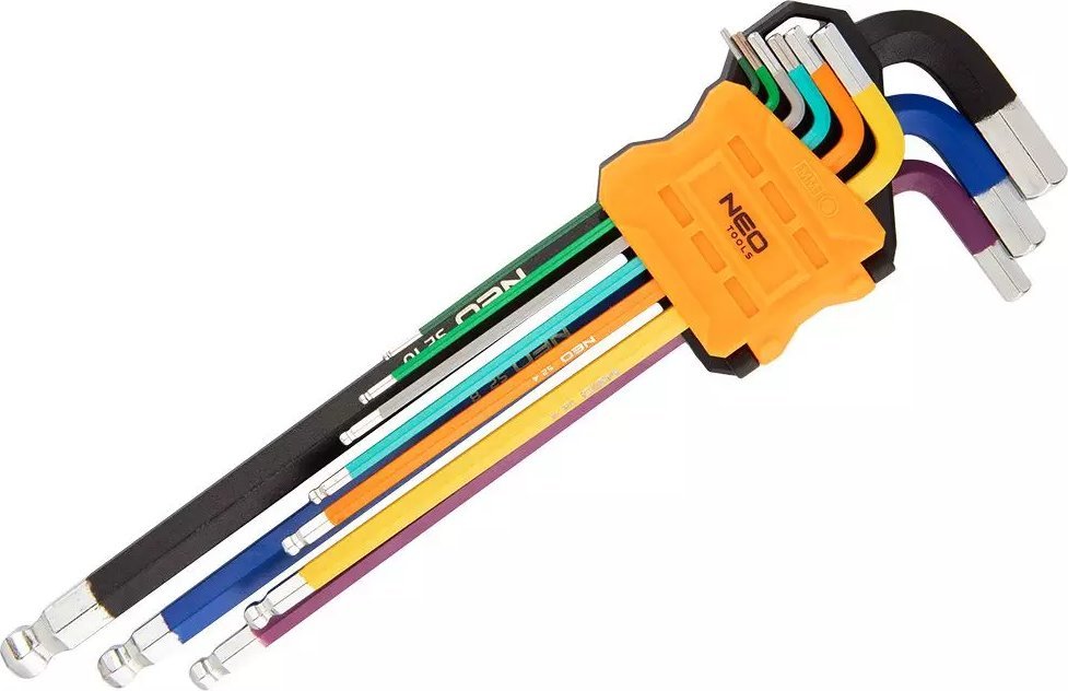 Neo Zestaw kluczy imbusowych hex typ L 1,5-10mm z kulką 9szt. (09-512)