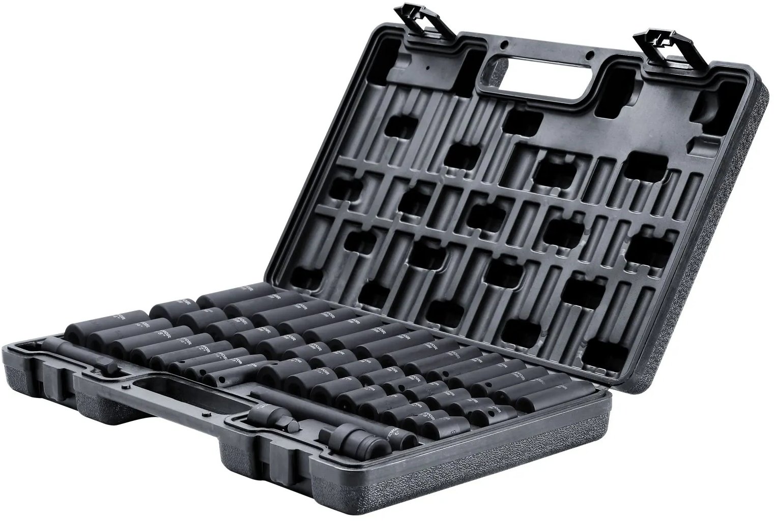 Nasadki udarowe 1/2'' 34el głębokie 836 mm Cr-Mo, w walizce