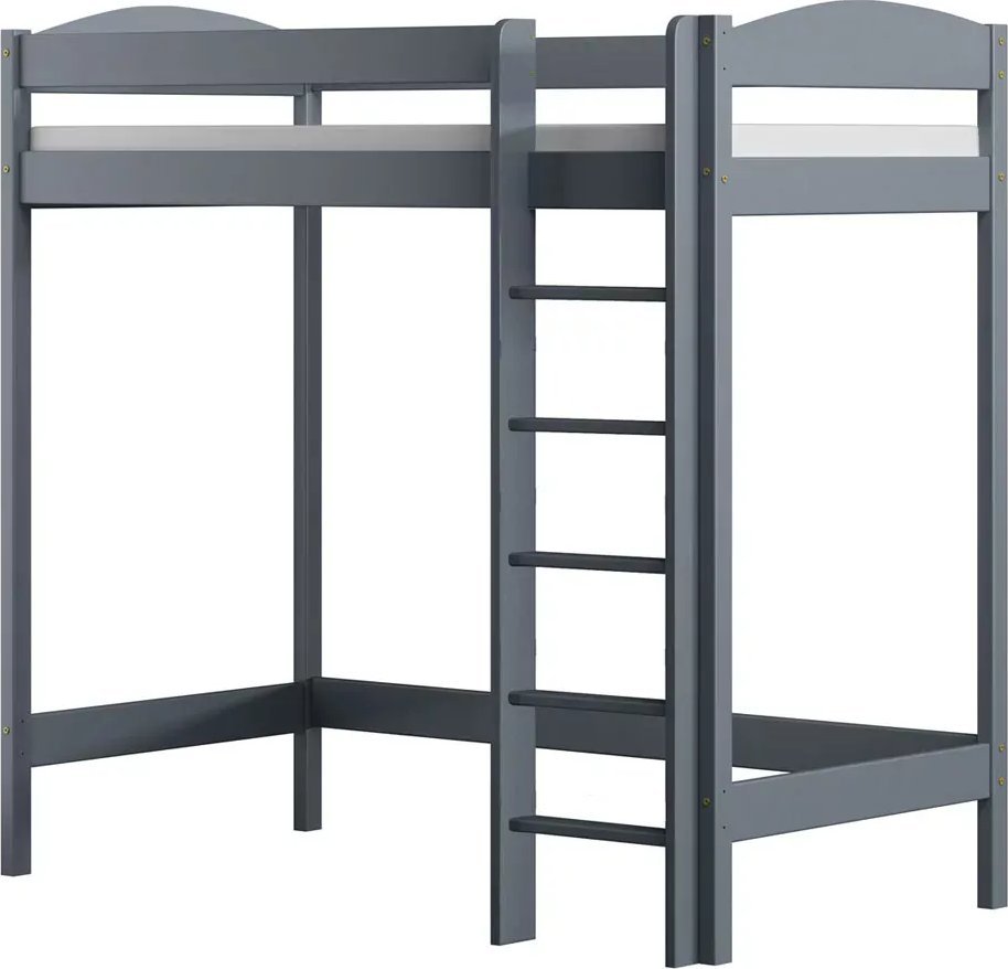 Elior Szare piętrowe łóżko dla jednego dziecka - Igi 3X 190x80 cm