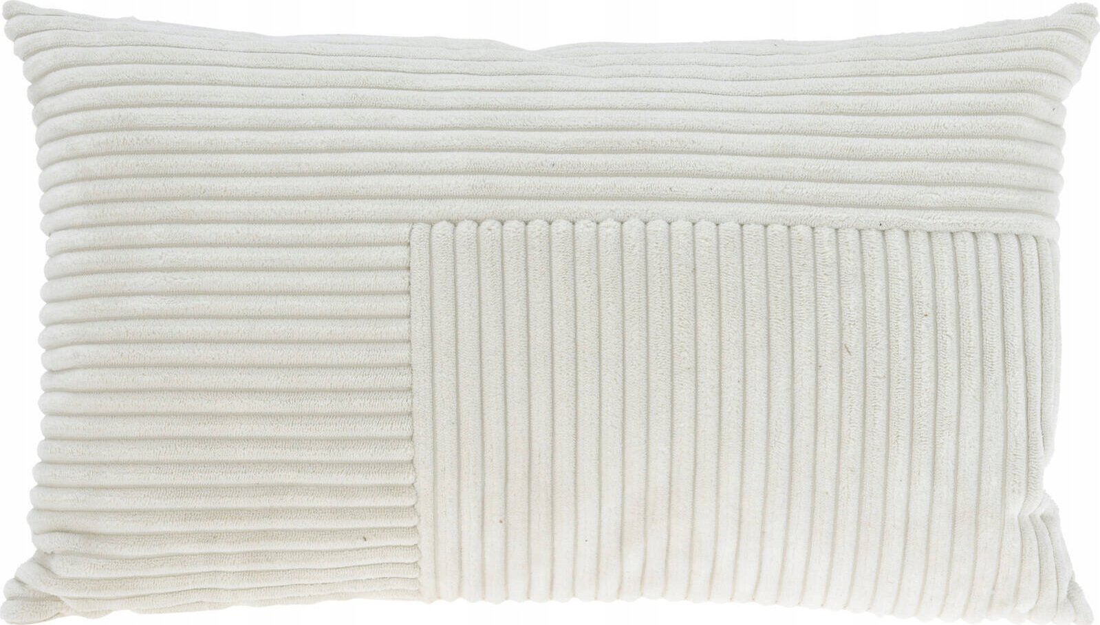 Home Styling Collection Poduszka dekoracyjna ze sztruksowym patchworkiem z przodu, 30 x 50 cm