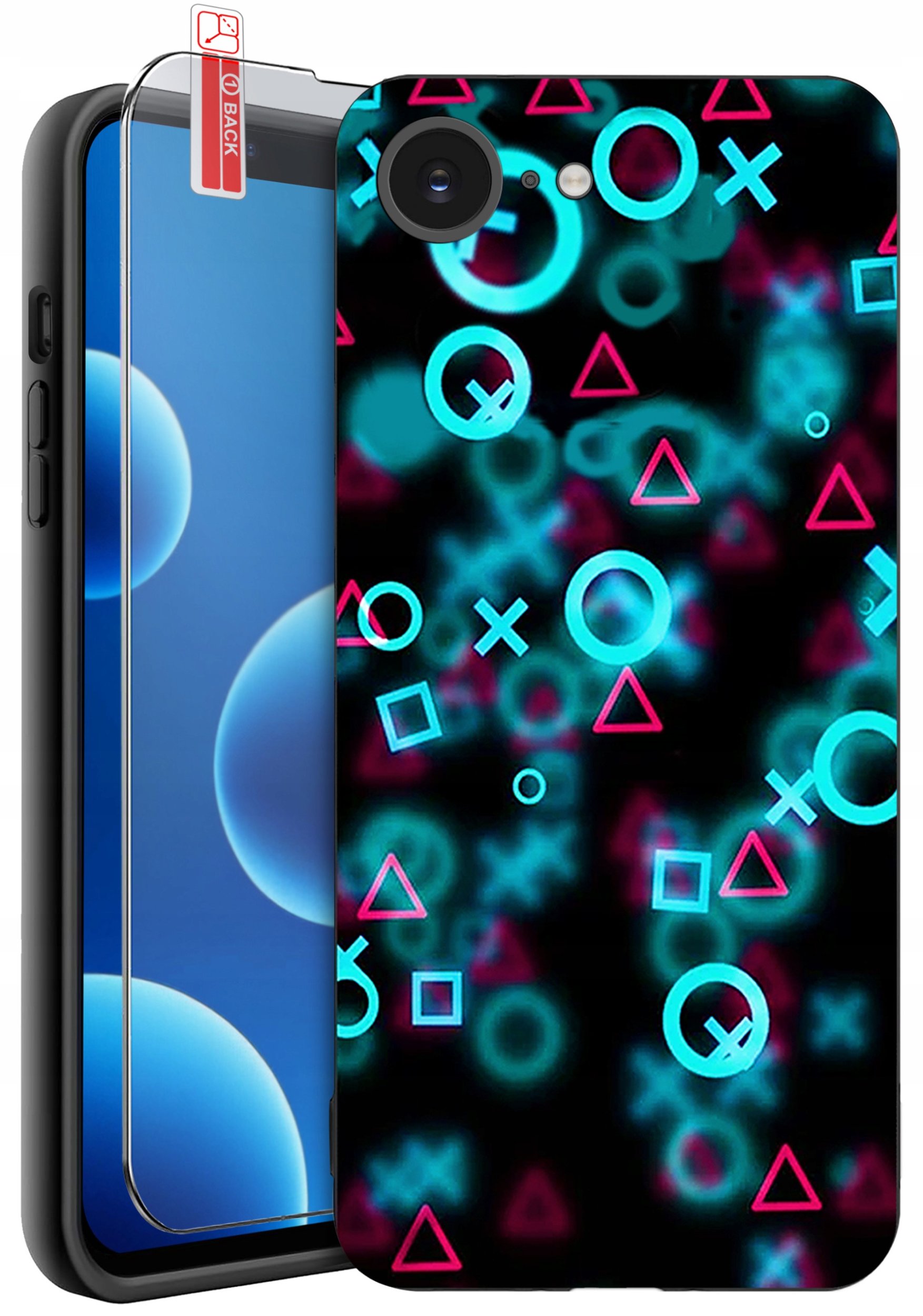 ETUI do iPhone 16e | WZORY | SILIKONOWE MATT CASE + SZKŁO 9H