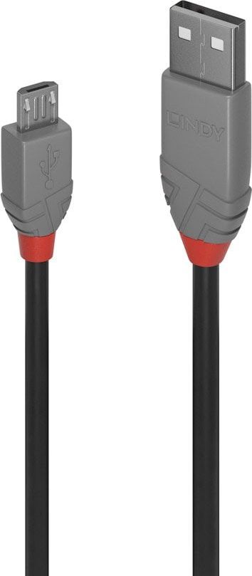Kabel USB Lindy USB-A - microUSB 5 m Szary (36735)