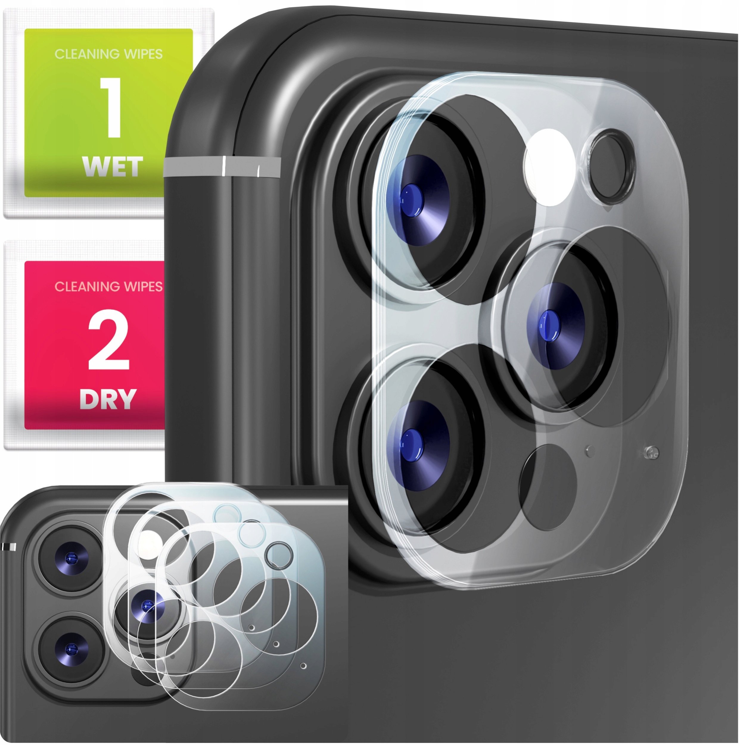 3-PAK Szkło Na Aparat Do Apple iPhone 13 Pro Max / 13 Pro (Hartowane, 9H)